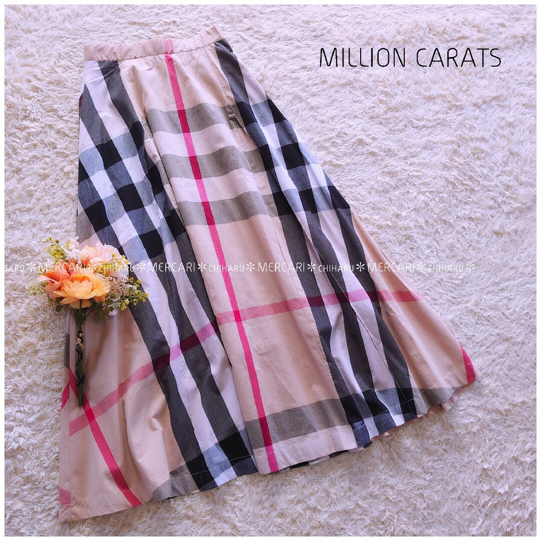 Million Carats(ミリオンカラッツ)の《MILLION CARATS》チェックフレアオーバースカート レディースのスカート(ロングスカート)の商品写真