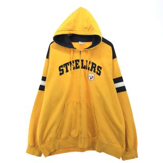 古着 NFL TEAM APPAREL NFL PITTSBURGH STEELERS ピッツバーグスティーラーズ スウェットフルジップパーカー メンズXL /eaa421469(スウェット)