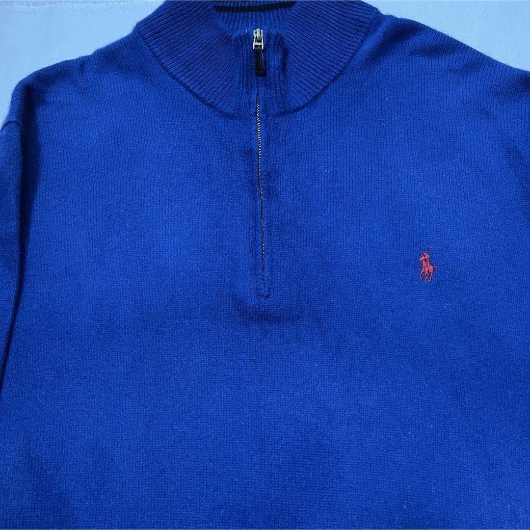 POLO RALPH LAUREN(ポロラルフローレン)の【POLO RALPHLAUREN】ハーフジップニット カシミヤ混 希少 3XL メンズのトップス(ニット/セーター)の商品写真