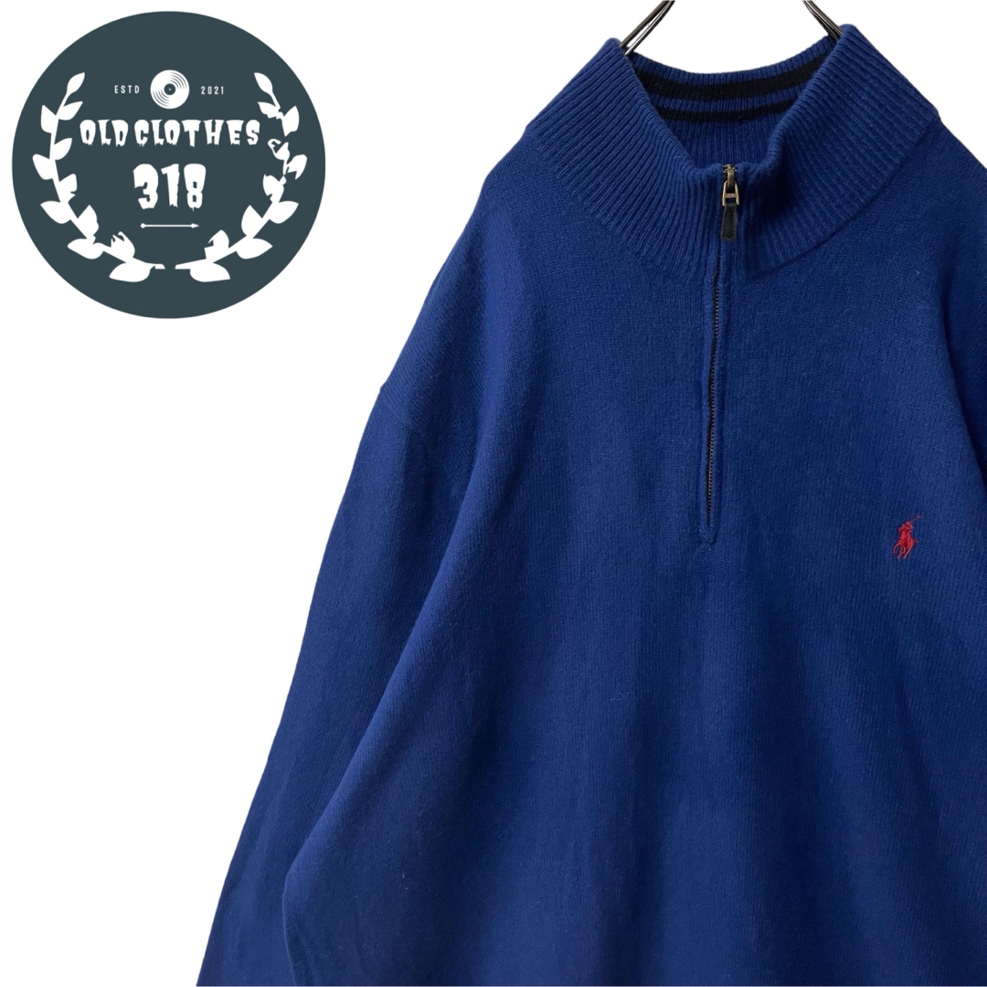 POLO RALPH LAUREN(ポロラルフローレン)の【POLO RALPHLAUREN】ハーフジップニット カシミヤ混 希少 3XL メンズのトップス(ニット/セーター)の商品写真