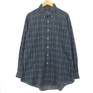 ラルフローレン(Ralph Lauren)の古着 ラルフローレン Ralph Lauren 長袖 タータンチェック ボタンダウンチェックシャツ メンズL /eaa421939(シャツ)