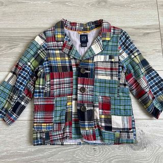 ベビーギャップ(babyGAP)のベビーギャップ　チェック　ジャケット　パッチワーク(セレモニードレス/スーツ)