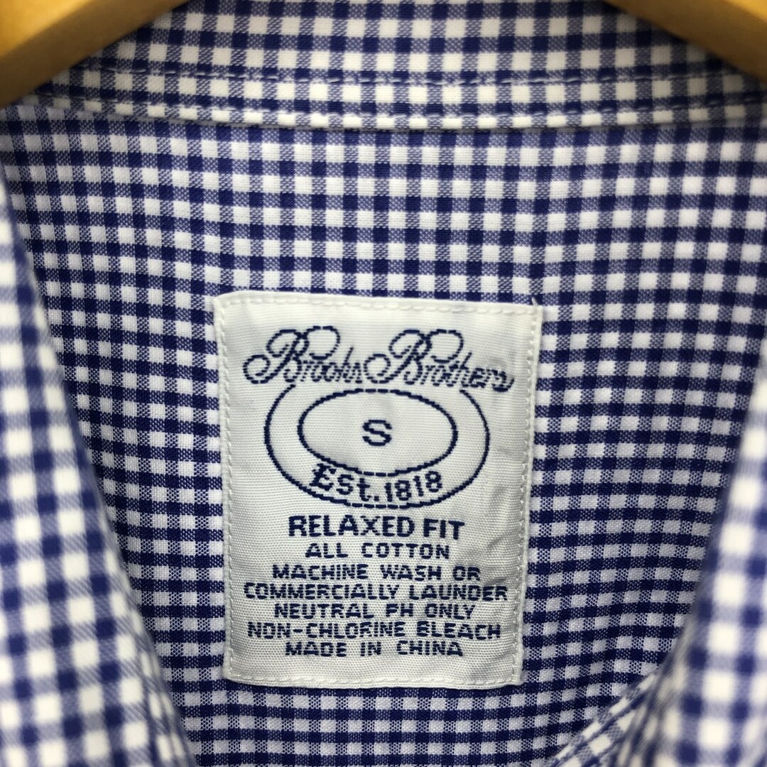 Brooks Brothers(ブルックスブラザース)の古着 ブルックスブラザーズ Brooks Brothers RELAXED FIT ギンガムチェック 長袖 ボタンダウンチェックシャツ メンズS /eaa422401 メンズのトップス(シャツ)の商品写真