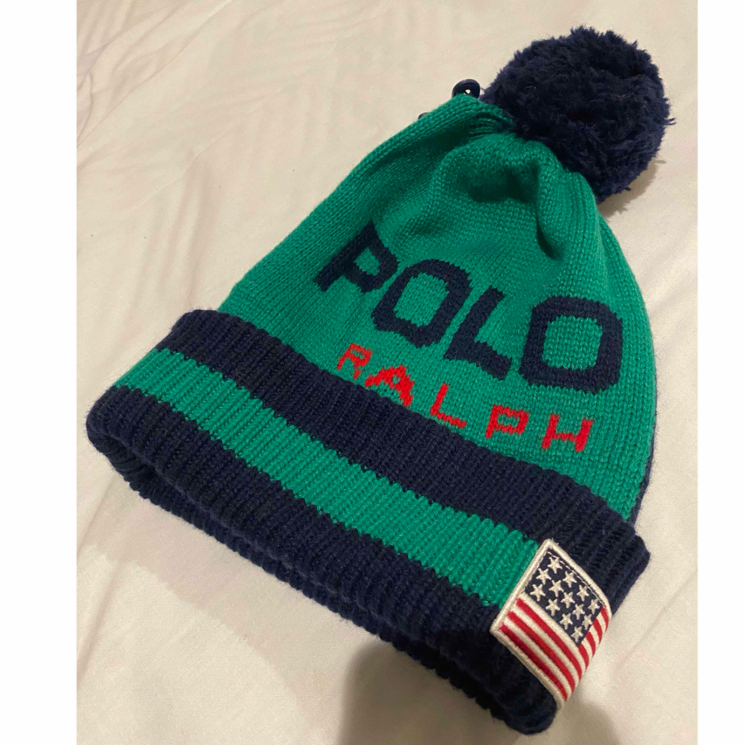 Ralph Lauren(ラルフローレン)のラルフローレン ニットキャップ ニット帽 ボンボン付き ワンサイズ ユニセックス メンズの帽子(ニット帽/ビーニー)の商品写真