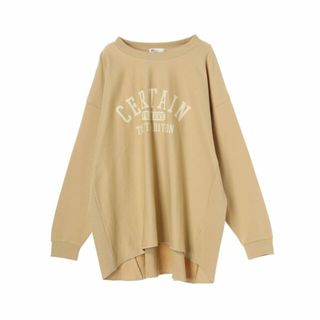 クラフトスタンダードブティック(CRAFT STANDARD BOUTIQUE)の【ベージュ】プリント裏毛チュニック/24SS(カットソー(長袖/七分))