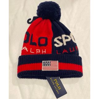 ラルフローレン(Ralph Lauren)のラルフローレン ニットキャップ ニット帽 ボンボン付き ワンサイズ ユニセックス(ニット帽/ビーニー)