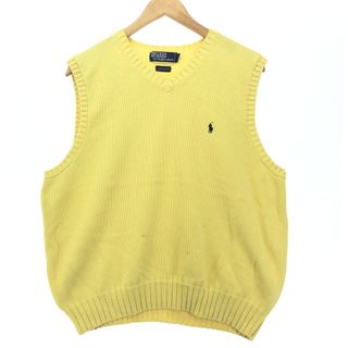 ラルフローレン(Ralph Lauren)の古着 ラルフローレン Ralph Lauren POLO by Ralph Lauren Vネック コットンニットベスト メンズXL /eaa421496(ベスト)