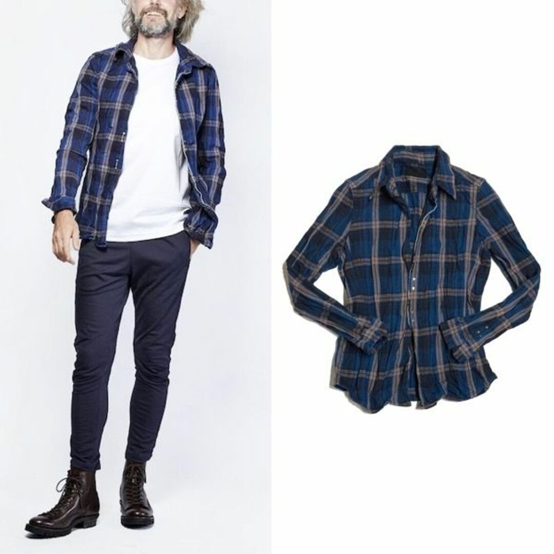 美品】定価16万 JUN HASHIMOTO ラムレザーシャツ シワ加工 4