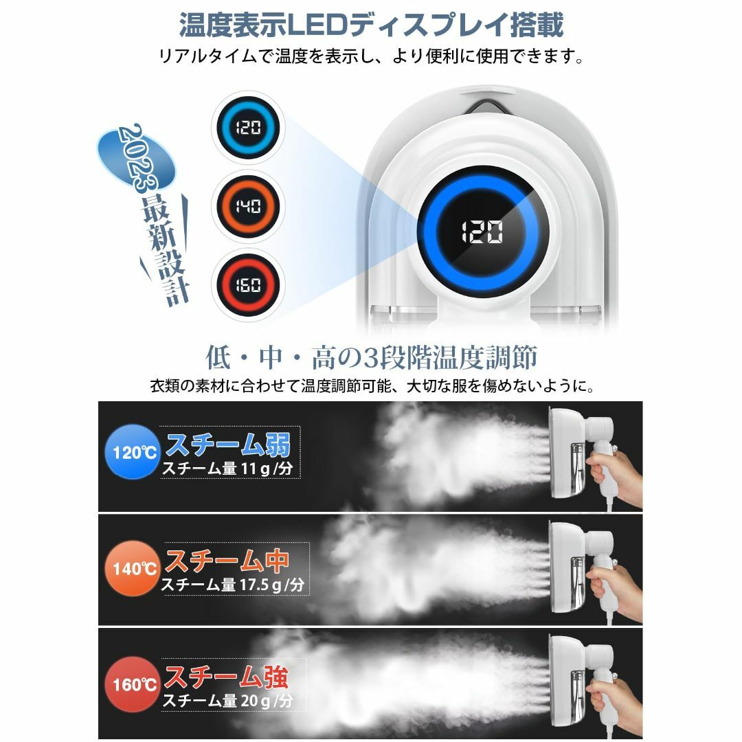 【2023最新型 一台多役】 AooDen 衣類スチーマー スチームアイロン ハ スマホ/家電/カメラの生活家電(その他)の商品写真