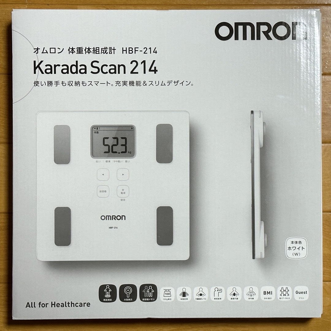 OMRON(オムロン)のオムロン Katada Scan 214 体重計 スマホ/家電/カメラの美容/健康(体重計/体脂肪計)の商品写真