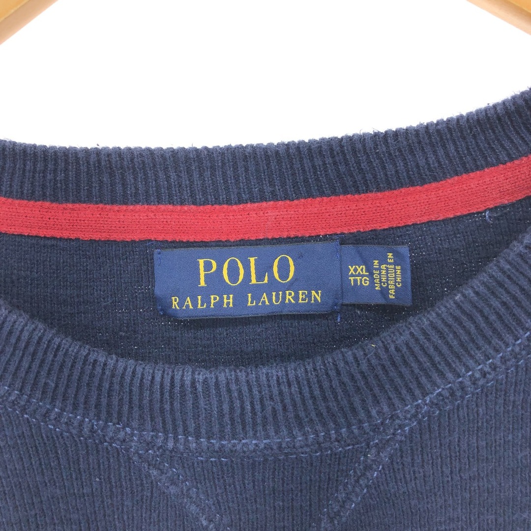 Ralph Lauren(ラルフローレン)の古着 ラルフローレン Ralph Lauren POLO RALPH LAUREN ロゴワッペン コットンニットセーター メンズXXL /eaa399675 メンズのトップス(ニット/セーター)の商品写真