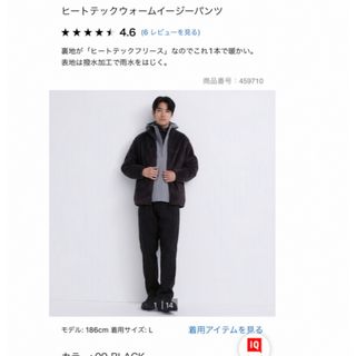 ユニクロ(UNIQLO)のユニクロ　ヒートテックウォームイージーパンツ　ブラック(ワークパンツ/カーゴパンツ)