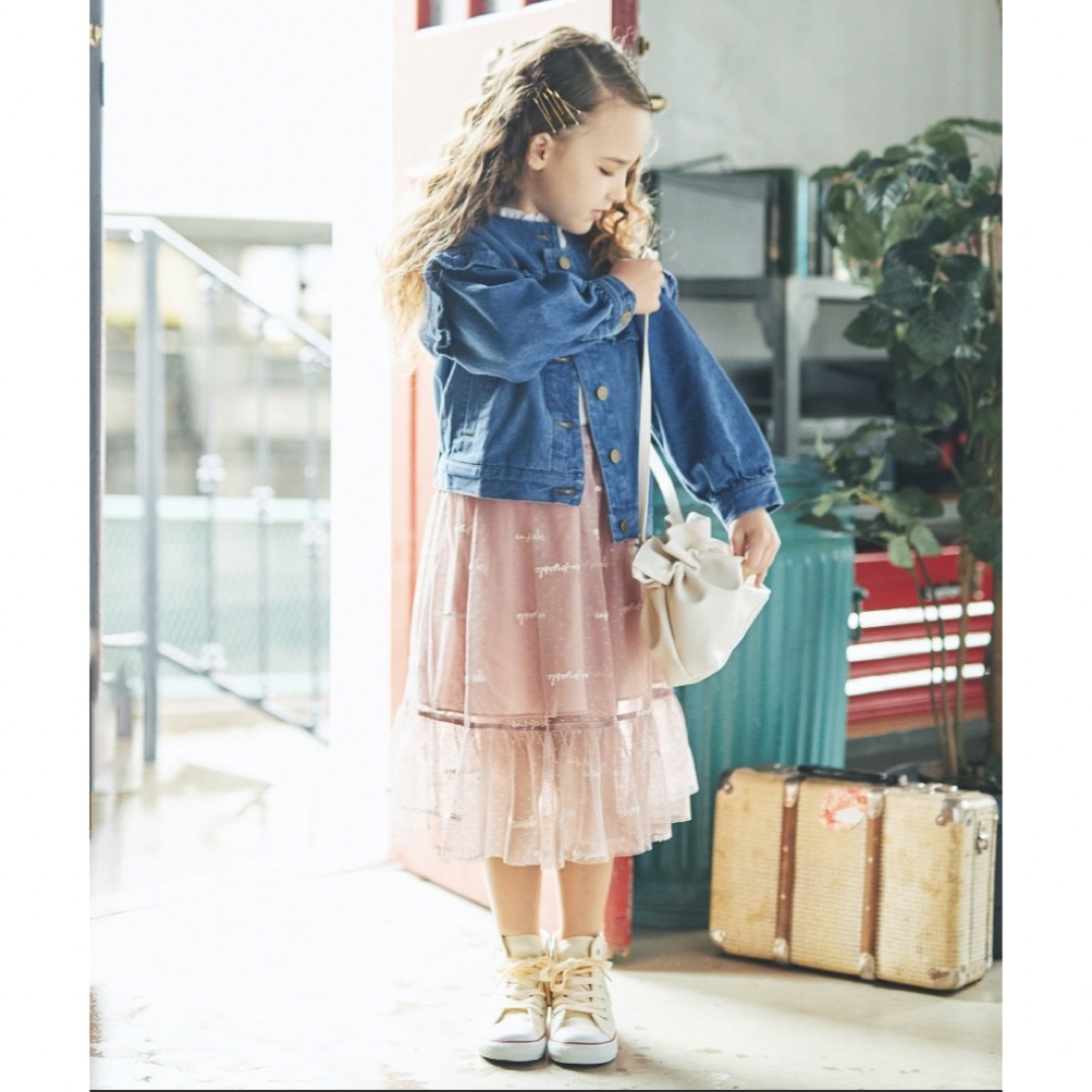 Branshes(ブランシェス)の☆ branshes フリルデニムジャケット ☆ キッズ/ベビー/マタニティのキッズ服女の子用(90cm~)(ジャケット/上着)の商品写真