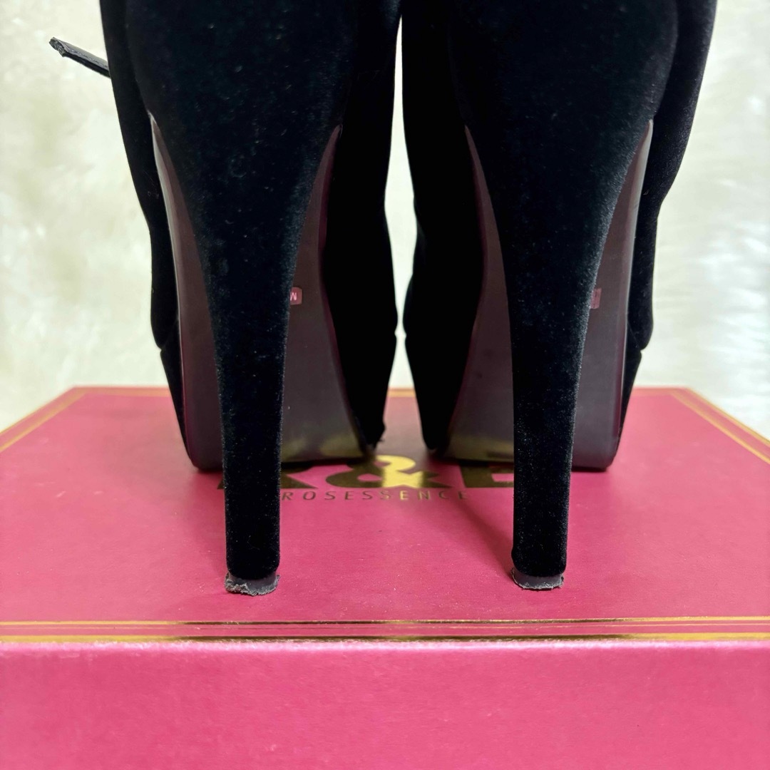 R&E ベロア ハイヒール パンプス 二次会　披露宴 レディースの靴/シューズ(ハイヒール/パンプス)の商品写真