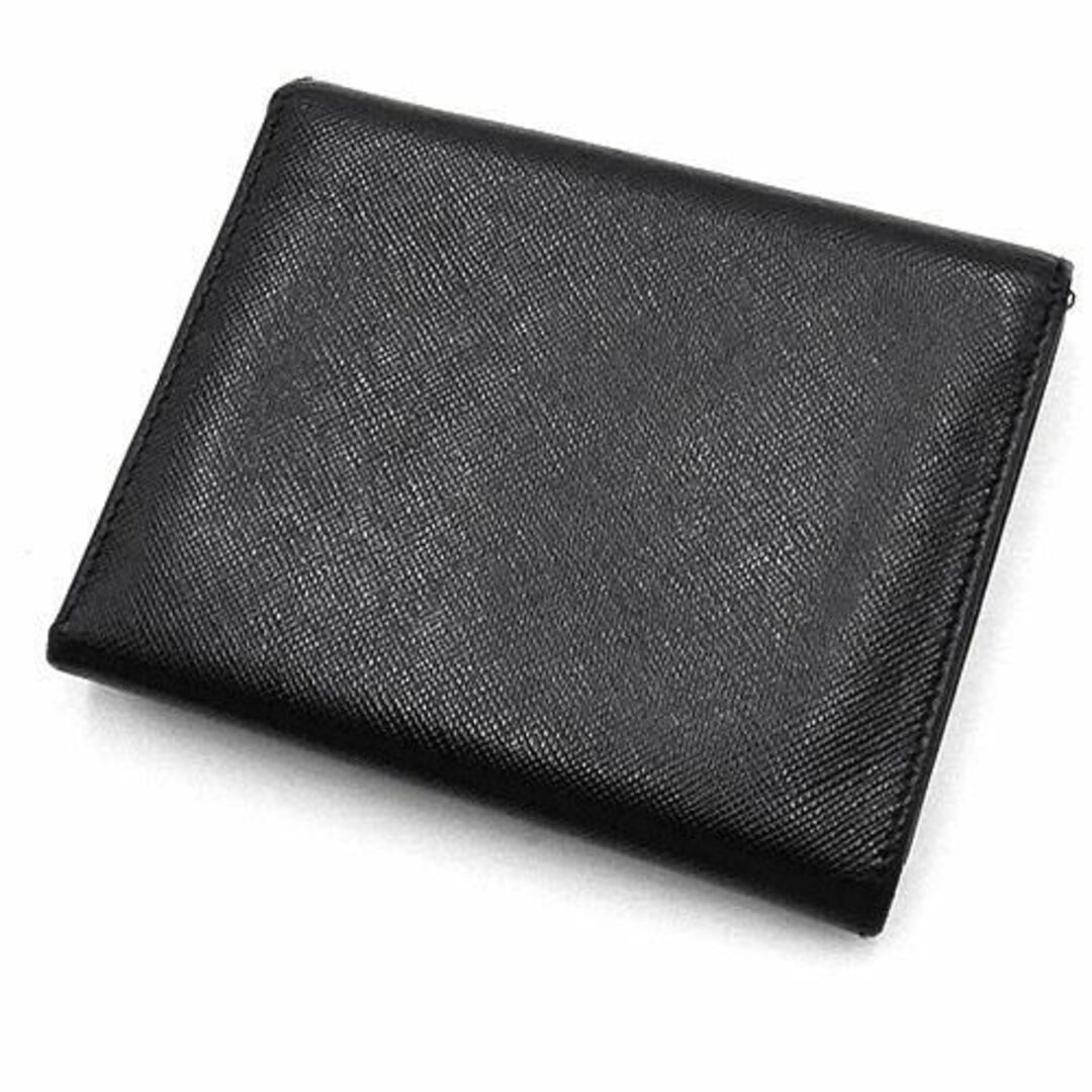 PRADA(プラダ)のプラダ 財布 PRADA サフィアーノ レザー 三つ折り財布 三角ロゴ コンパクト 黒 ブラック シルバー金具 メンズ OJ10030 レディースのファッション小物(財布)の商品写真
