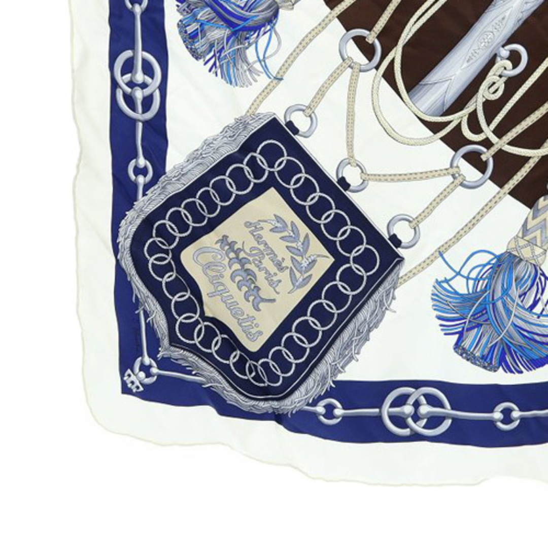 Hermes(エルメス)のエルメス 22SS カチカチ 剣柄 カレ90 スカーフ 白 ホワイト 青 レディースのファッション小物(バンダナ/スカーフ)の商品写真
