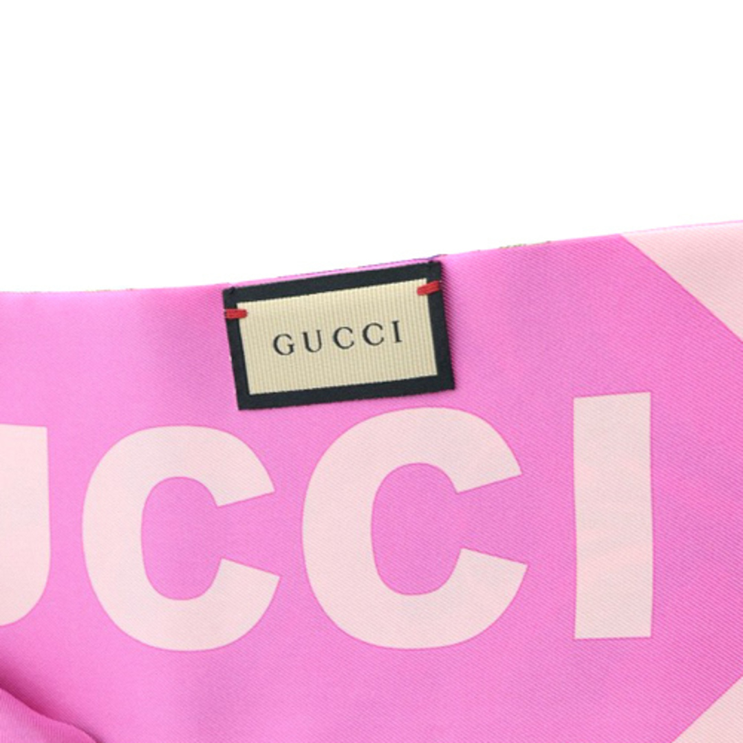 Gucci(グッチ)のグッチ フローラ プリント シルク ネックボウ スカーフ アイボリー ピンク レディースのファッション小物(バンダナ/スカーフ)の商品写真