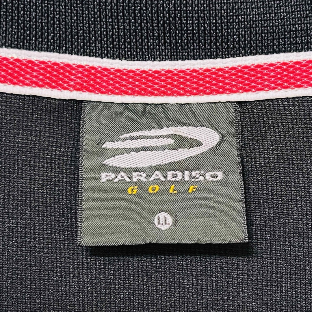Paradiso(パラディーゾ)のPARADISO GOLFウェア　ハーフジップ　LL ブラック×ホワイト スポーツ/アウトドアのゴルフ(ウエア)の商品写真