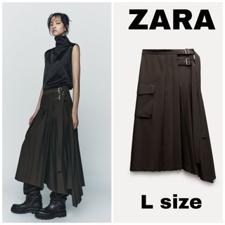 ザラ(ZARA)のZARA　ZW COLLECTION ラップアシンメトリースカート　Lサイズ(ロングスカート)