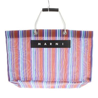 マルニ(Marni)のマルニ フラワーカフェ メッシュトートバッグ ハンドバッグ ロゴ 赤 レッド 青(トートバッグ)