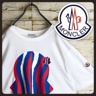 モンクレール(MONCLER)のMONCLER モンクレール tシャツ ビックロゴ 刺繍入り 美品(Tシャツ/カットソー(半袖/袖なし))