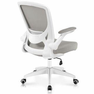 【色: ライトグレー】KERDOM デスクチェア 椅子 パソコン テレワーク 椅(オフィスチェア)