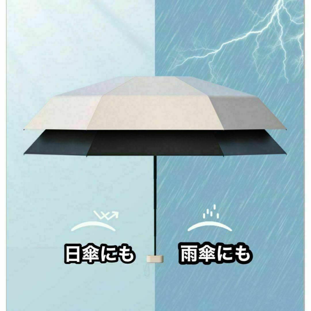 折りたたみ傘　ライトグリーン　コンパクト　専用ケース付　日傘　雨傘 レディースのファッション小物(傘)の商品写真