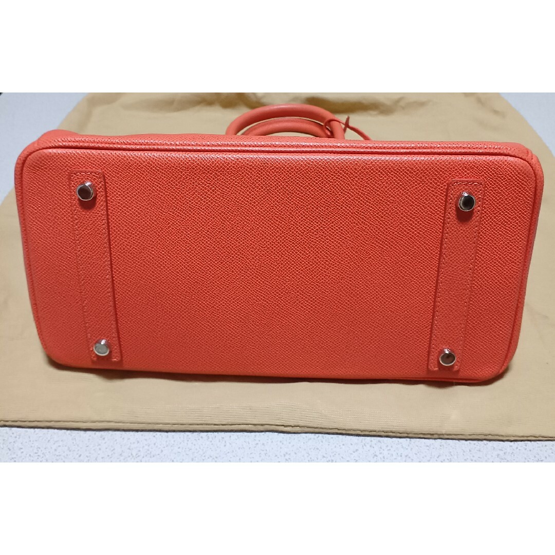 EPONINE　エポニーヌ MILANO レザーハンドバッグ オレンジ 保存袋付 レディースのバッグ(ハンドバッグ)の商品写真