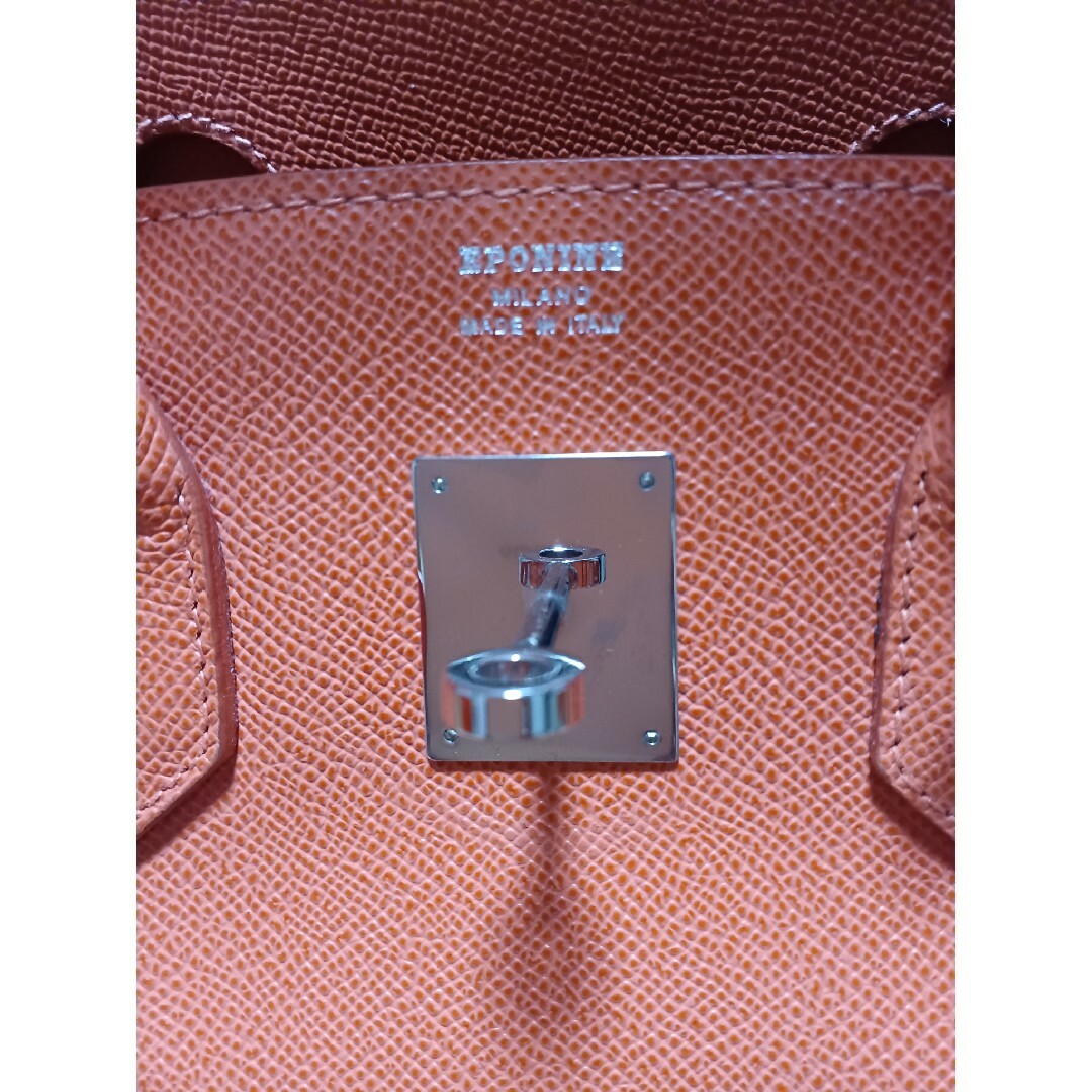 EPONINE　エポニーヌ MILANO レザーハンドバッグ オレンジ 保存袋付 レディースのバッグ(ハンドバッグ)の商品写真