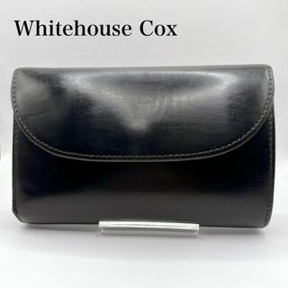 ホワイトハウスコックス(WHITEHOUSE COX)の美品✨ホワイトハウスコックス　三つ折り財布　ブライドルレザー　ブラック　ロゴ型押(折り財布)
