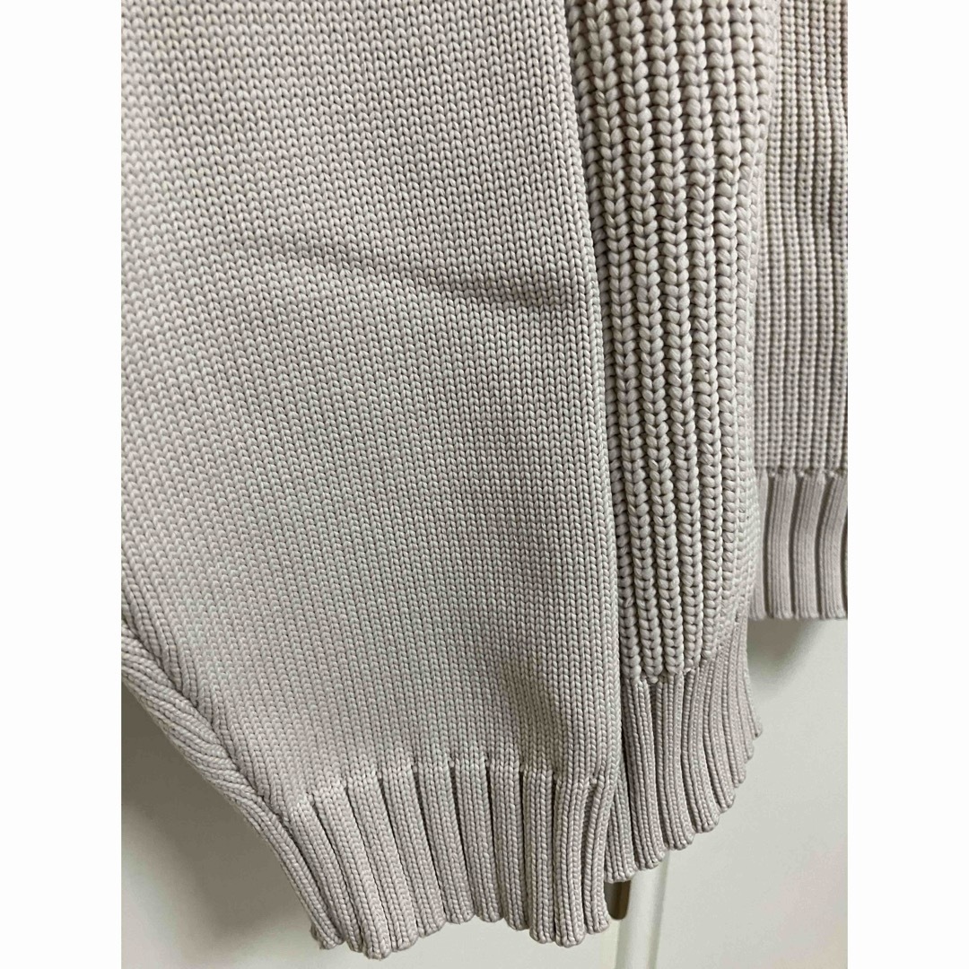 MUJI (無印良品)(ムジルシリョウヒン)の中空糸で編んだ 畦編み モックネック セーター XS-S レディースのトップス(ニット/セーター)の商品写真