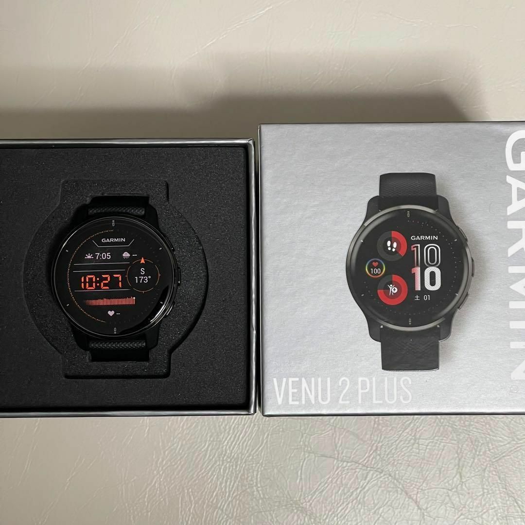 GARMIN(ガーミン)のVenu 2 Plus Black / Slate Suica スマートウォッチ メンズの時計(腕時計(デジタル))の商品写真