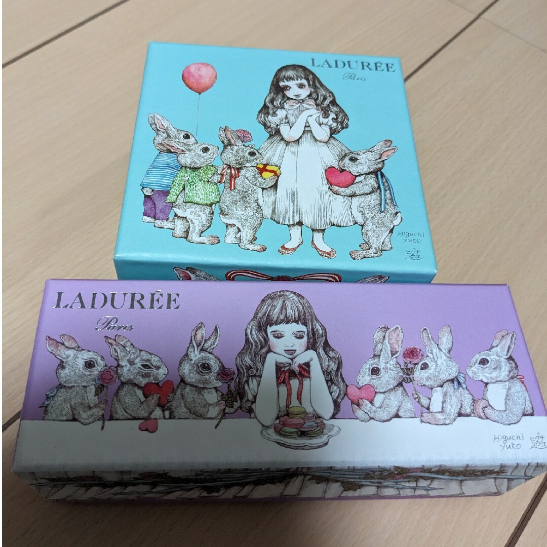 LADUREE(ラデュレ)のヒグチユウコ   ラデュレBOX LADUREE空箱コラボ状態は比 インテリア/住まい/日用品のインテリア小物(小物入れ)の商品写真