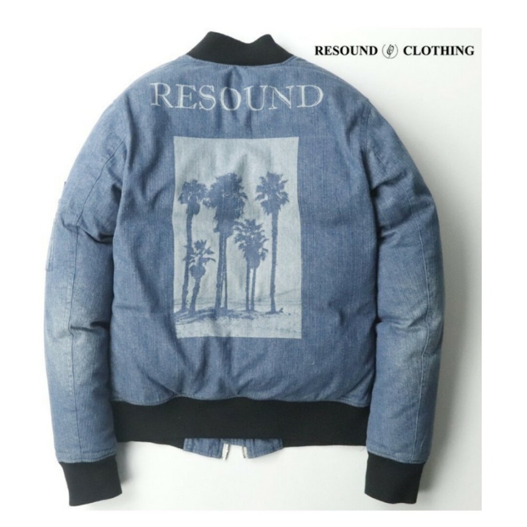 RESOUND CLOTHING(リサウンドクロージング)の【美品】新品価格59,400円 ウォッシュドデニム MA-１ ダウンジャケット メンズのジャケット/アウター(ダウンジャケット)の商品写真