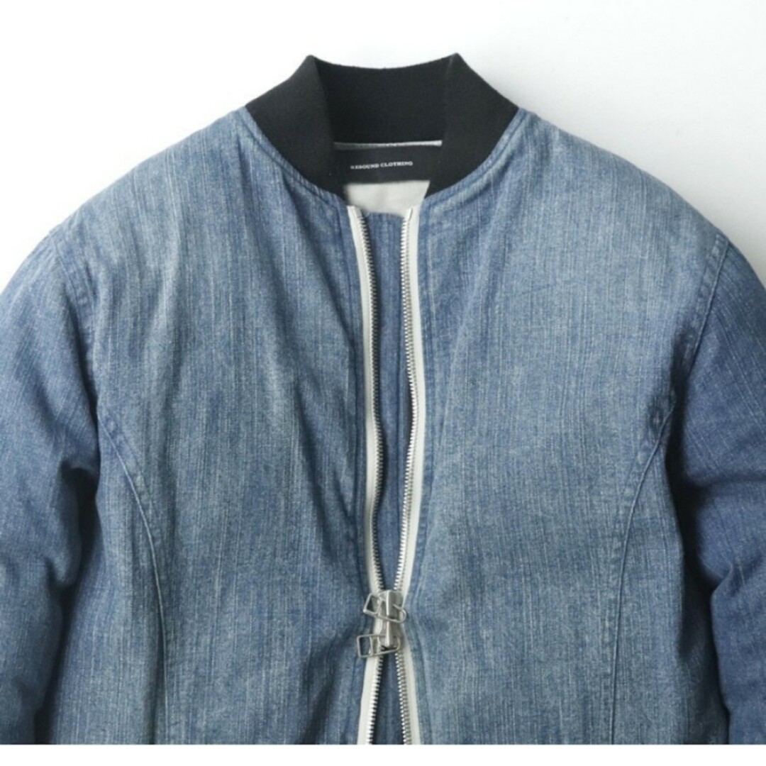 RESOUND CLOTHING(リサウンドクロージング)の【美品】新品価格59,400円 ウォッシュドデニム MA-１ ダウンジャケット メンズのジャケット/アウター(ダウンジャケット)の商品写真