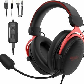 PXN ゲーミングヘッドセット ゲーム用ヘッドセット 360°方向 マイク 有線(ヘッドフォン/イヤフォン)