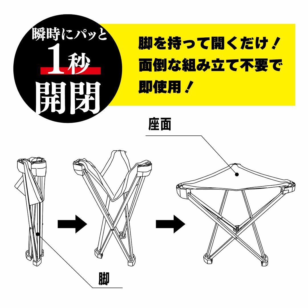 【色: ブラック】IMCO(イムコ) アウトドアチェア 折りたたみ椅子 超軽量  スポーツ/アウトドアのアウトドア(テーブル/チェア)の商品写真