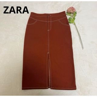 ザラ(ZARA)の【ZARA】　ザラ　ロングスカート　Mサイズ　ブラウン(ロングスカート)