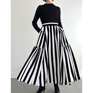 ドゥロワー(Drawer)の新品　SHE Tokyo  Michelle big stripe(ロングスカート)