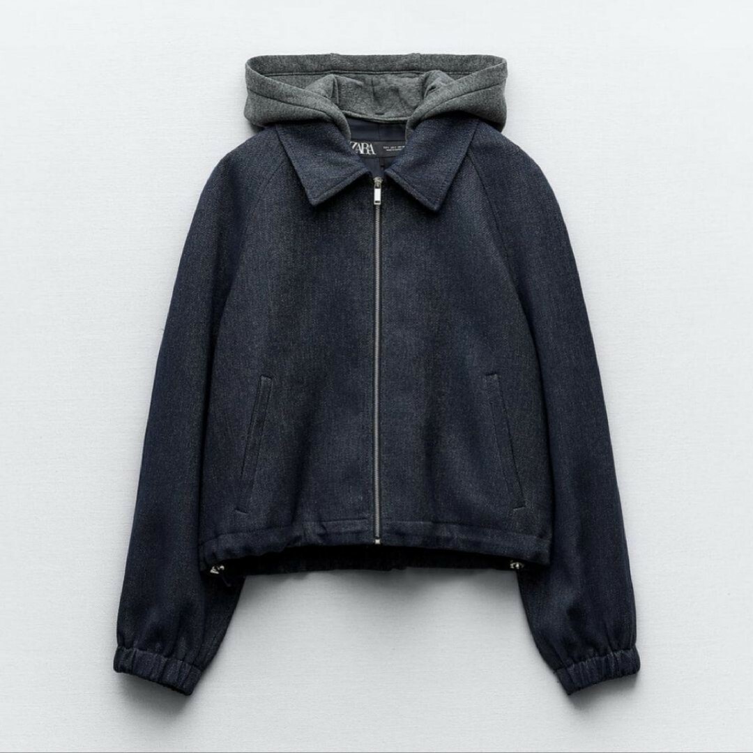 ZARA - 【ZARA】コントラストフード付きジャケッの通販 by ☆t.y ZARA - 【ZARA】コントラストフード付きジャケッの通販 by ☆t.y