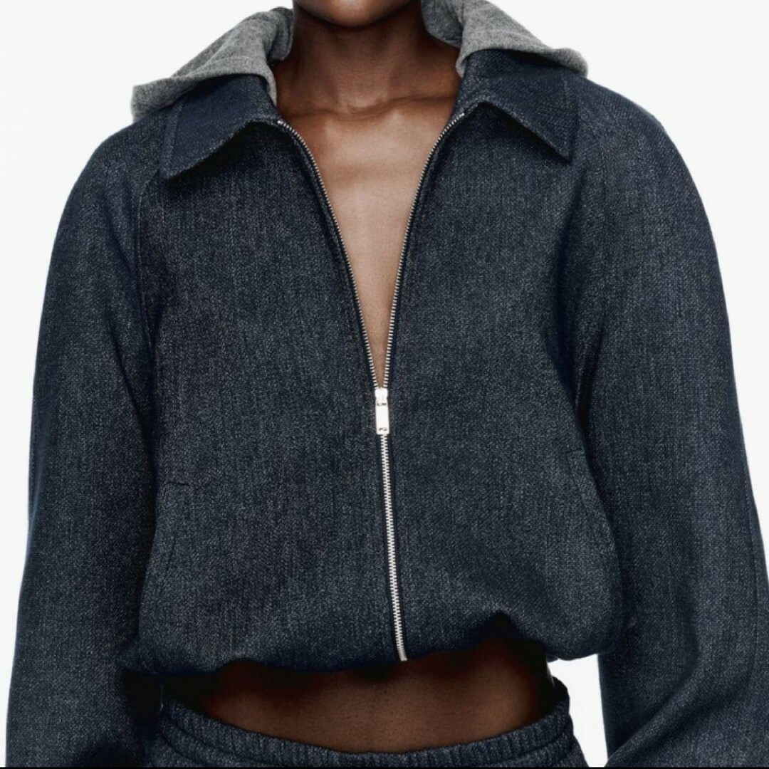 ZARA - 【ZARA】コントラストフード付きジャケッの通販 by ☆t.y ZARA - 【ZARA】コントラストフード付きジャケッの通販 by ☆t.y