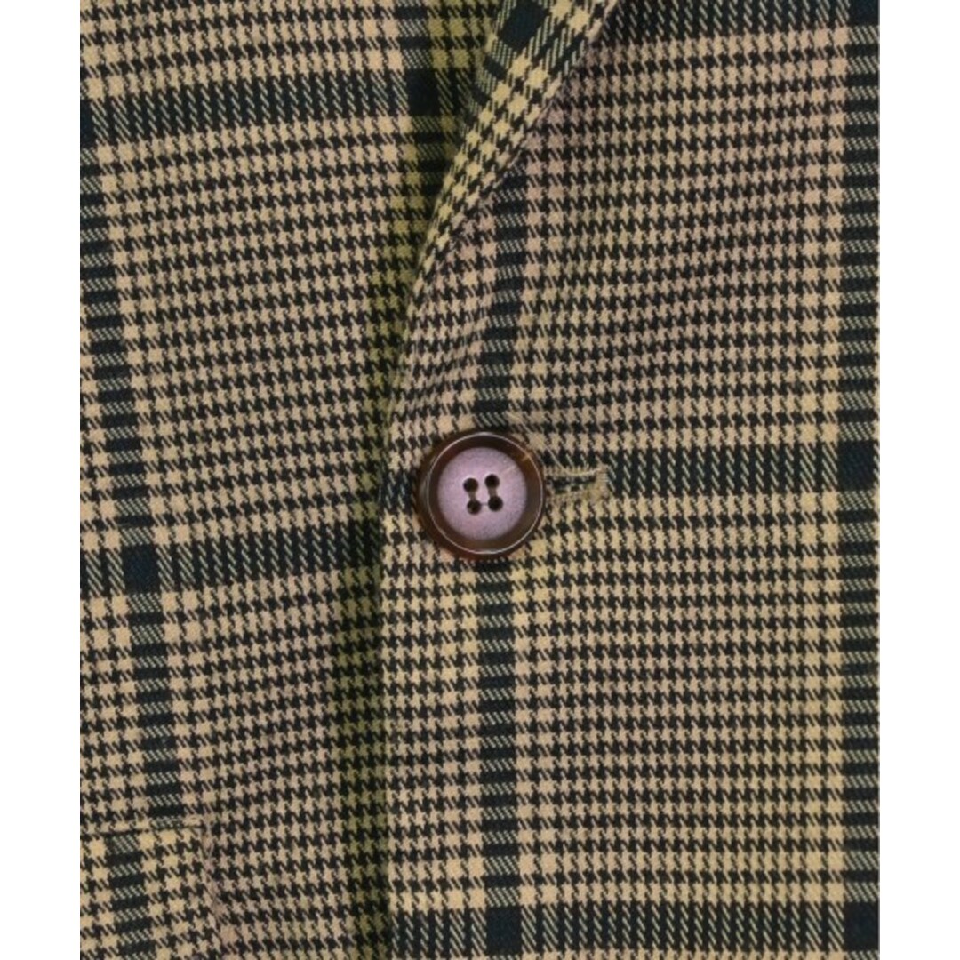 EMMA CLOTHES(エマクローズ)のEMMA CLOTHES カジュアルジャケット F ベージュx緑系(チェック) 【古着】【中古】 メンズのジャケット/アウター(テーラードジャケット)の商品写真