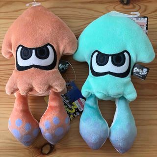 スプラトゥーン3  イカ ライトブルー オレンジ ぬいぐるみ  タグ付き未使用品(ぬいぐるみ)