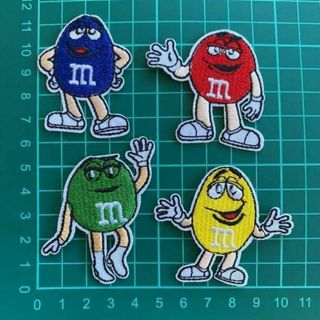 M&M'S　アイロンワッペン　４枚セット　アイロンワッペン　刺繍(その他)