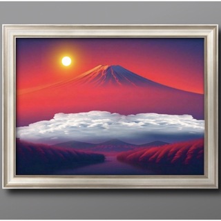赤富士山　開運と招福　額縁付き『グラフィックアートピクチャー』インテリアにも(アート/写真)