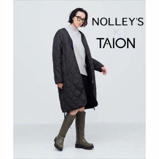 TAION=体温 NOLLEY'S 別注ミリタリーリバーシブルロングダウン 黒