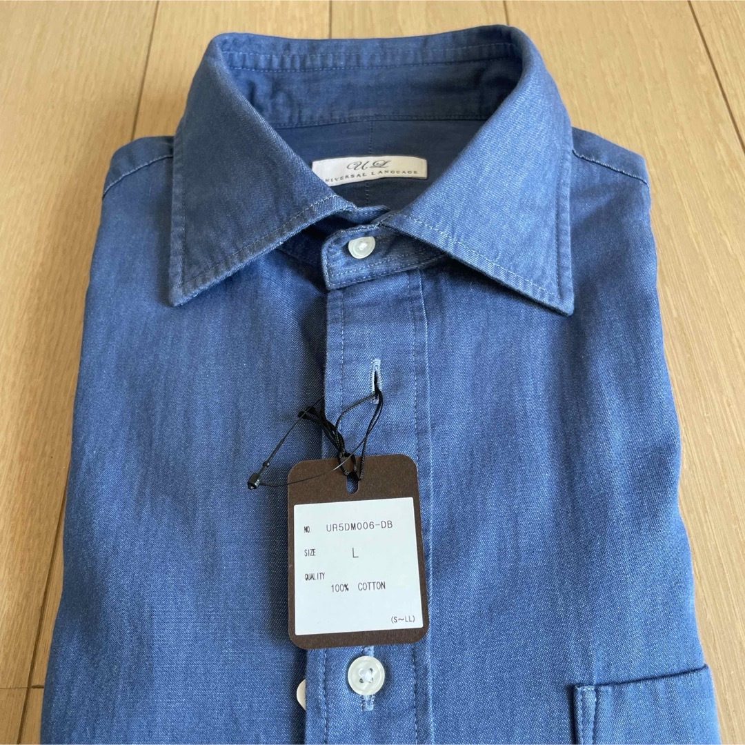 THE SUIT COMPANY(スーツカンパニー)のユニバーサルランゲージ長袖ドレスシャツ新品L41-84インディゴ メンズのトップス(シャツ)の商品写真