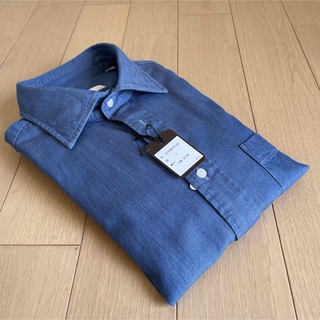 スーツカンパニー(THE SUIT COMPANY)のユニバーサルランゲージ長袖ドレスシャツ新品L41-84インディゴ(シャツ)