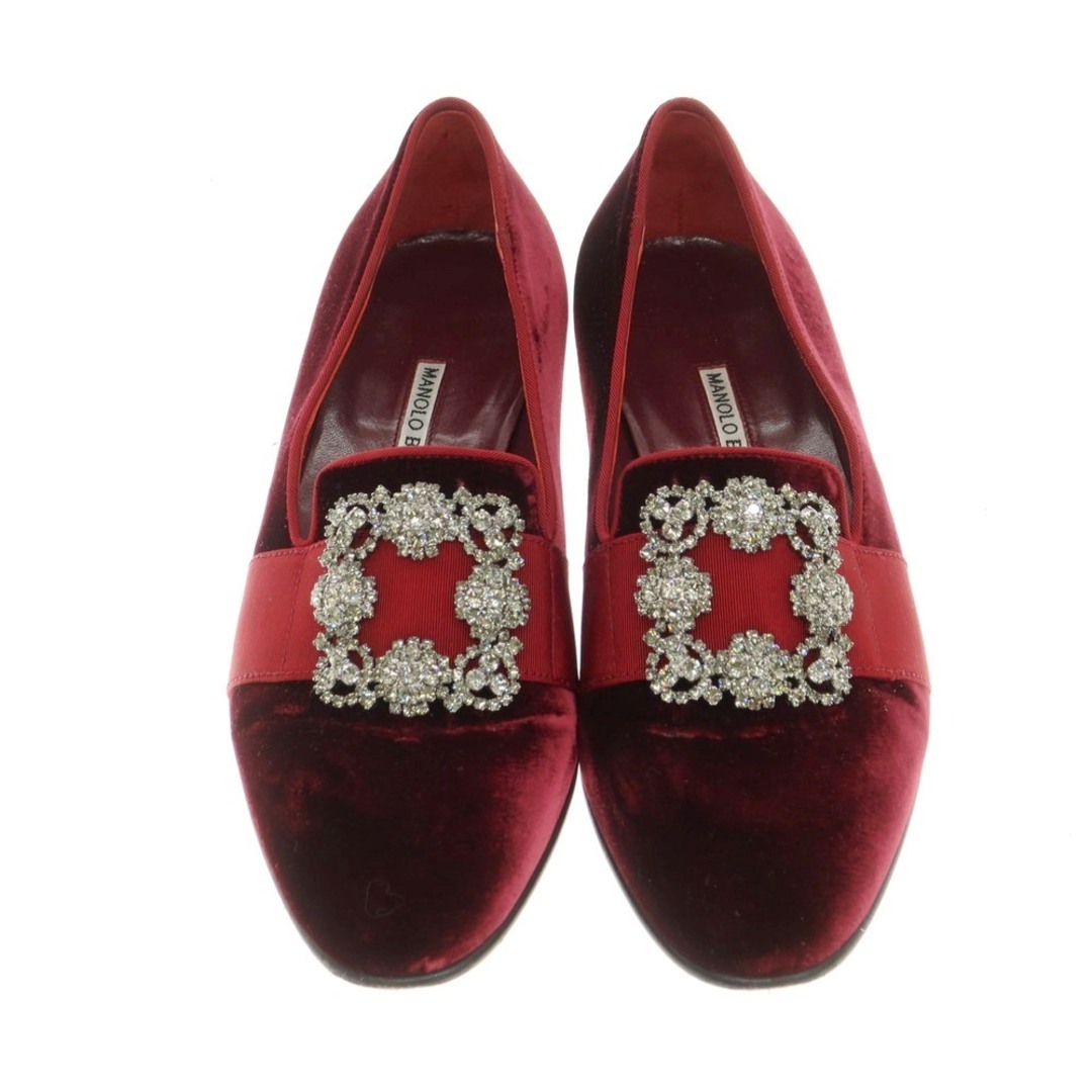 MANOLO BLAHNIK(マノロブラニク)の【中古】マノロブラニク MANOLO BLAHNIK ベルベット ビジュー オペラシューズ ローファー ワインレッド【サイズ7 1/2】【メンズ】 メンズの靴/シューズ(ドレス/ビジネス)の商品写真