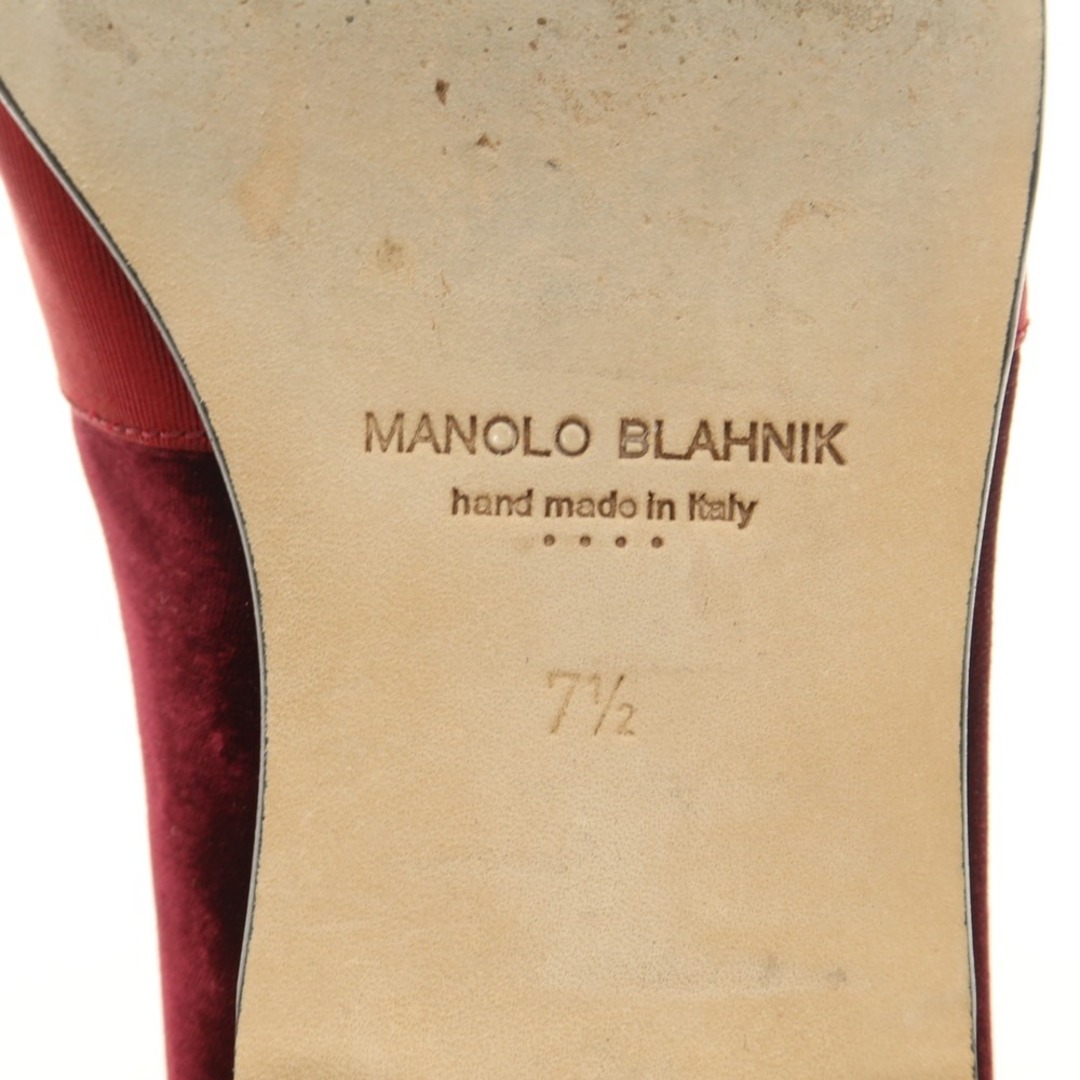 MANOLO BLAHNIK(マノロブラニク)の【中古】マノロブラニク MANOLO BLAHNIK ベルベット ビジュー オペラシューズ ローファー ワインレッド【サイズ7 1/2】【メンズ】 メンズの靴/シューズ(ドレス/ビジネス)の商品写真